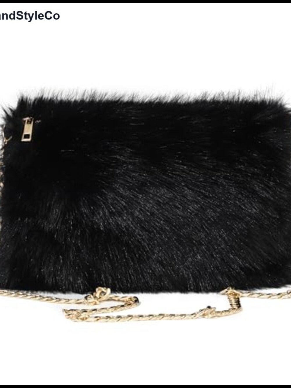 Faux Fur Crossbody Bag with Detachable Chain Strap Women Handbag